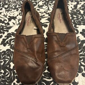 Sketchers Bobs Memory Foam Brown Suede Slip-On Shoes